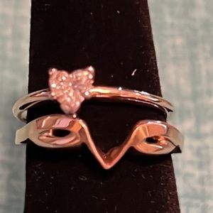 Natural diamond heart ring set in 14 karat yellow gold